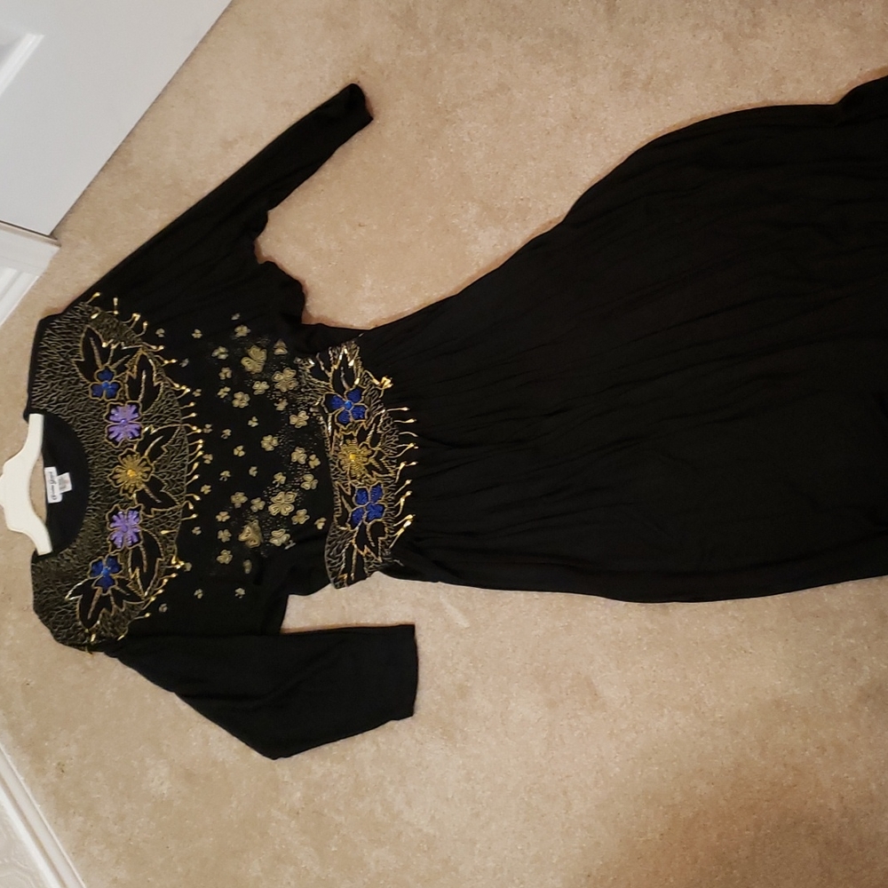 Christine Gerard Skirt & Blouse Beaded Size Small Muti Color